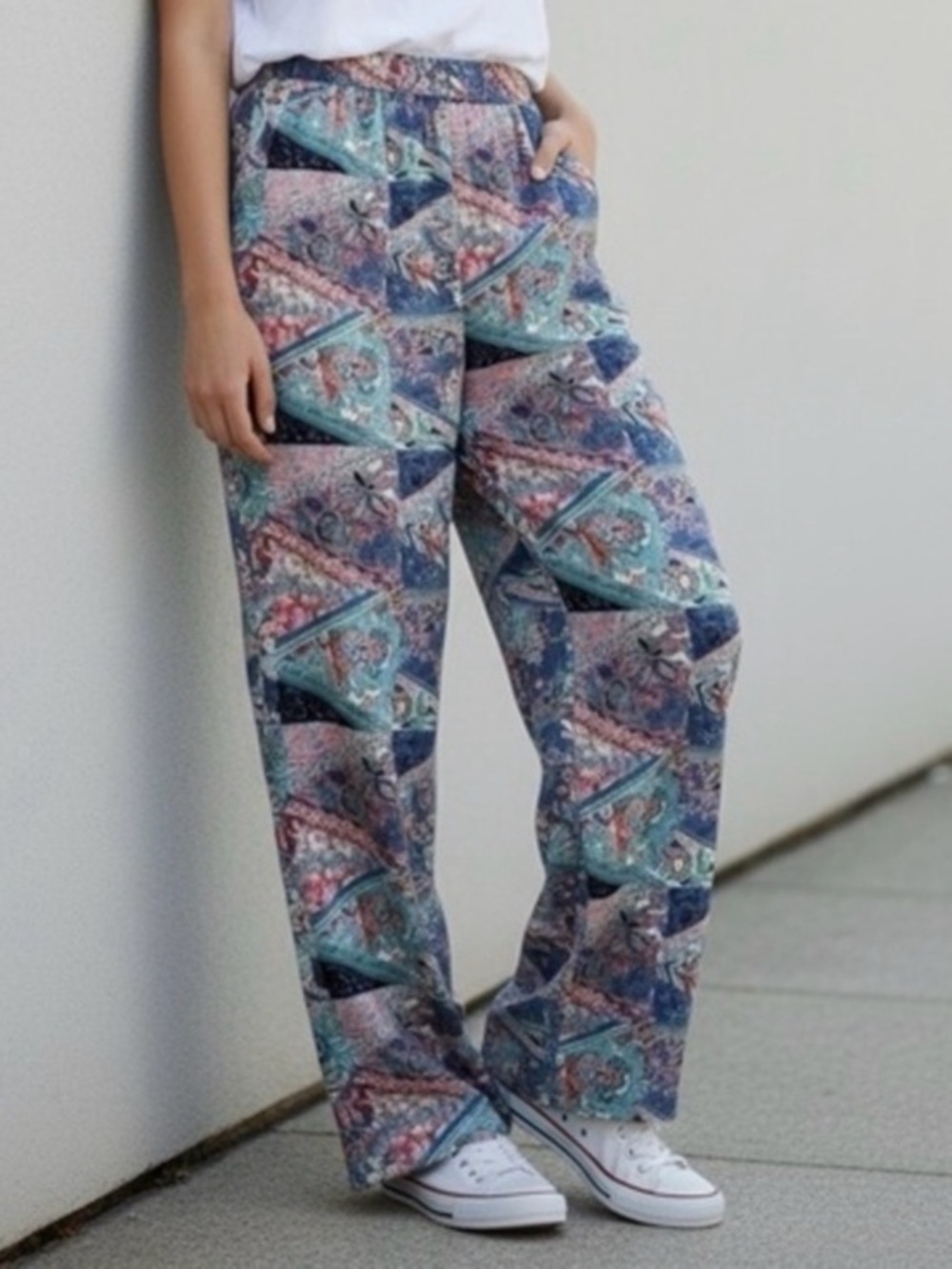 Esqualo Summer Blues Tropical Pants NWT